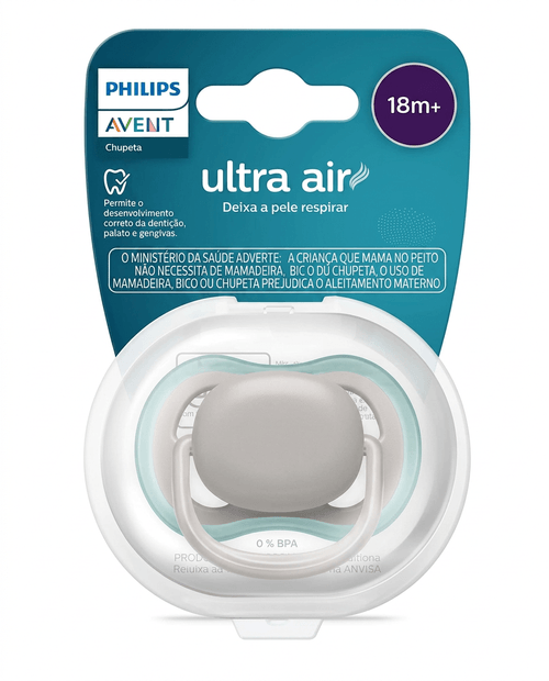 Chupeta Philips Avent Ultra Air Cinza 18+ Meses