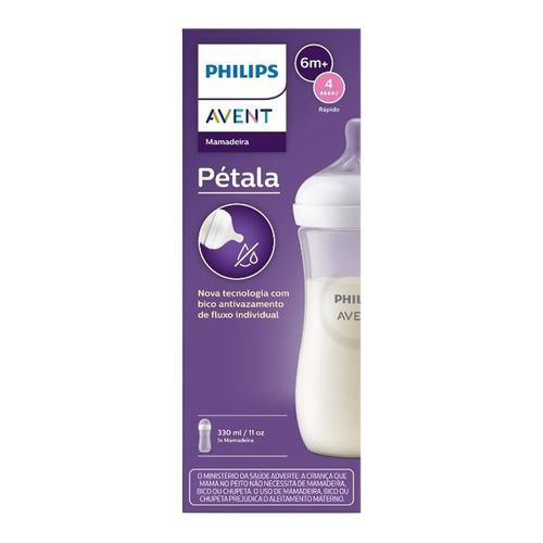 Mamadeira Philips Avent Pétala 3.0 Transparente 330ml