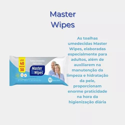 Toalhas Umedecidas Master Wipes - com 40 Unidades