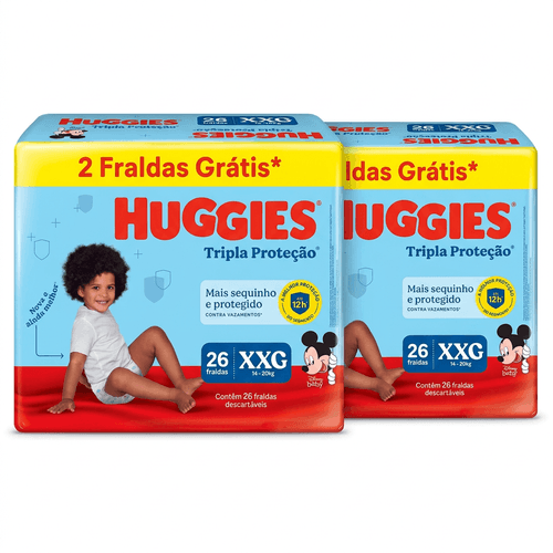 Fralda Huggies Tripla Proteção Meguinha Tamanho XXG - 26 Unidades