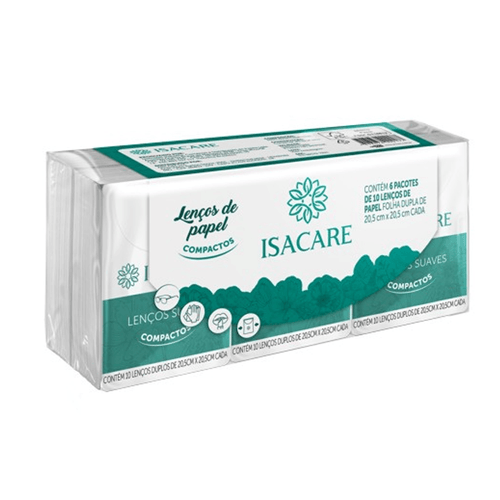 Lenço de Papel de Bolso Isacare 10 Unidades