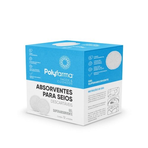Absorvente para Seios Polyfarma 12 Unidades