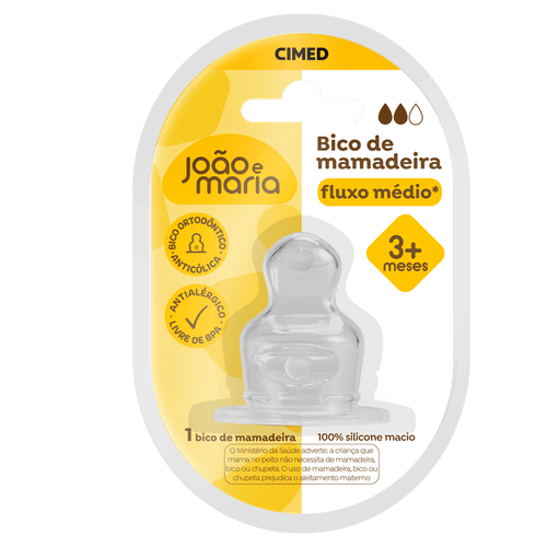 Bico de Mamadeira Cimed João e Maria Fluxo Médio 1 Unidade