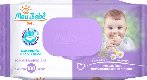 Lenço Umedecido Hygieline Meu Bebê Soft 100 Unidades