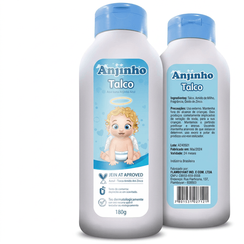 Talco Infantil Anjinho Azul 180g