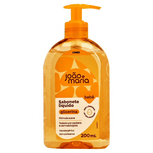 Sabonete Líquido Infantil Cimed João e Maria Glicerina 200ml