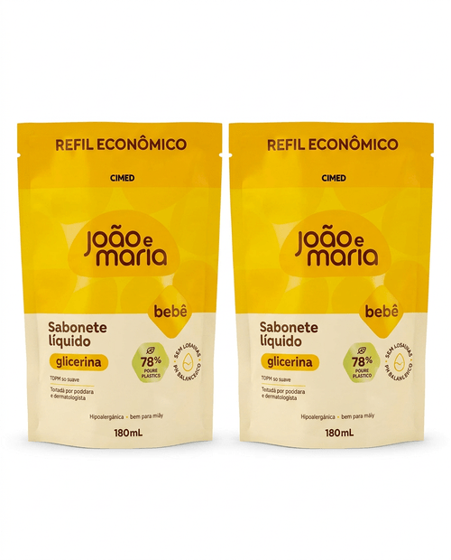 Sabonete Líquido Infantil Cimed João e Maria Glicerina Refil 180ml