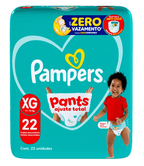 Fralda Pampers Pants Ajuste Total Tamanho XG - 22 Uni
