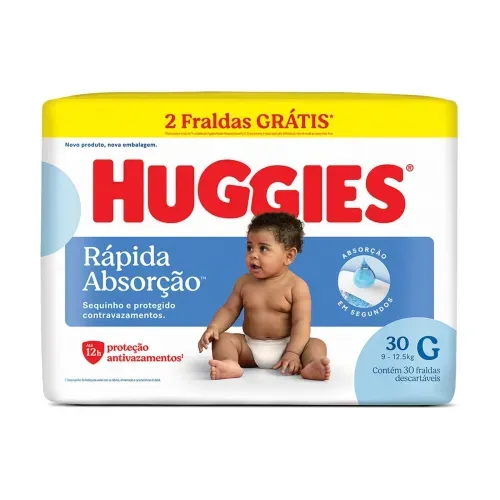 Fralda Infantil Huggies Tripla Proteção G 30 Unidades