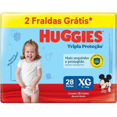 Fralda Infantil Huggies Tripla Proteção XG 28 Unidades
