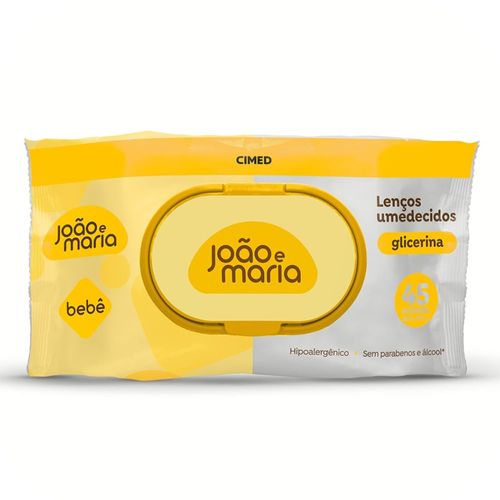 Lenço Umedecido João e Maria Com Fragrância 45 Unidades