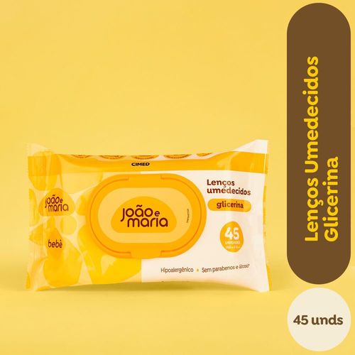 Lenço Umedecido João e Maria Com Fragrância 45 Unidades