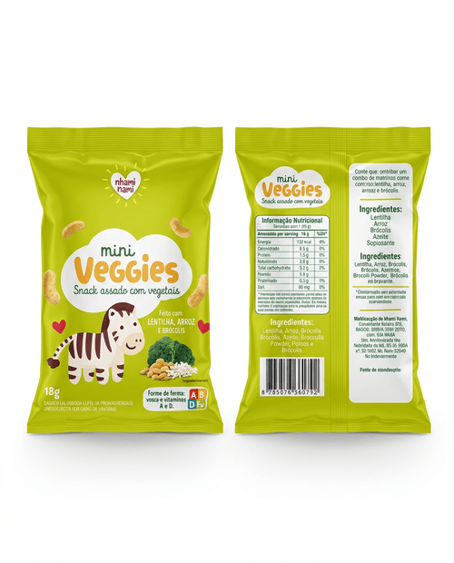 Snack Infantil Nhami Mami Lentilha e Brócolis 18g