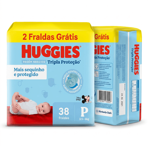 Fralda Infantil Huggies Tripla Proteção P 38 Unidades