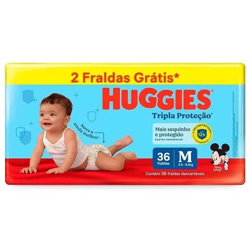 Fralda Infantil Huggies Tripla Proteção M 36 Unidades