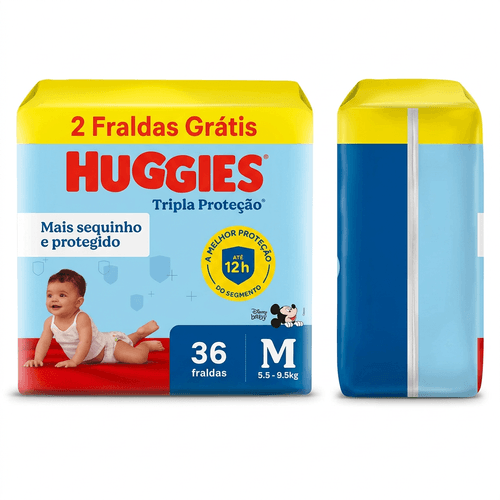 Fralda Infantil Huggies Tripla Proteção M 36 Unidades