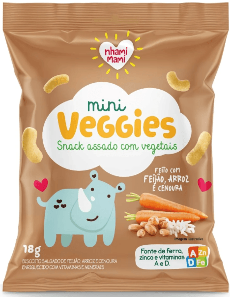 Snack Infantil Nhami Mami Feijão e Cenoura 18g