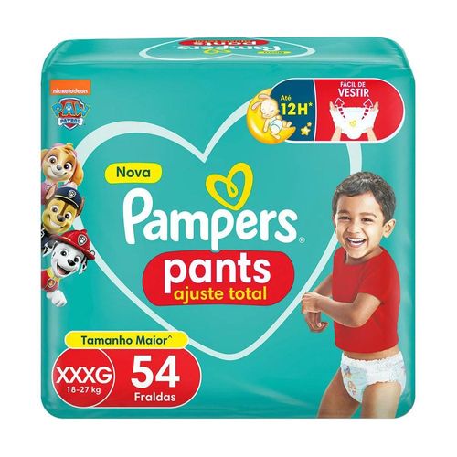 Fralda Pampers Pants Ajuste Total XXXG - 54 Unidades