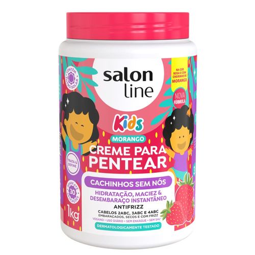 Creme de Pentear Infantil Salon Line Cachinhos Sem Nós Morango 1kg