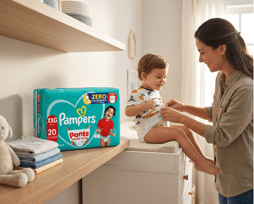 Fralda Pampers Pants Ajuste Total Tamanho XXG - 20 Uni