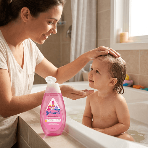 Shampoo Infantil Johnson's Baby Gotas de Brilho 200ml