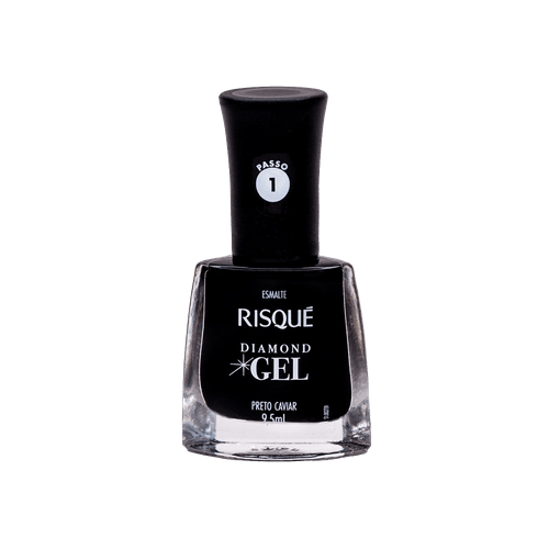 Esmalte Risqué Diamond Gel Cor Preto Caviar 9,5ml