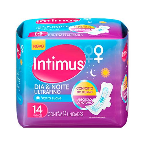 Absorvente Intimus Dia e Noite Ultra Fino Suave com Abas 14 Unidades