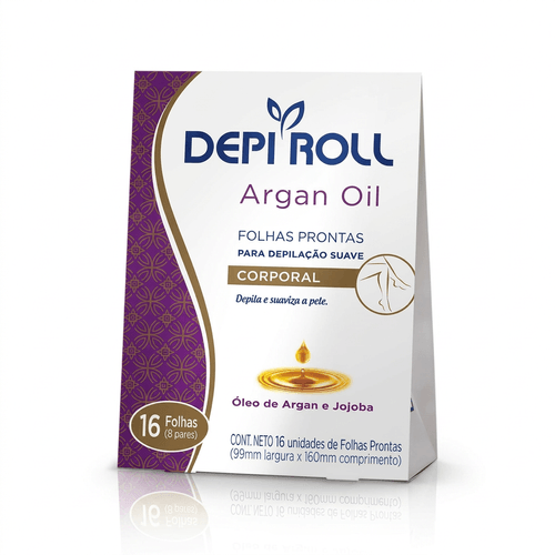 Folhas Depilatórias Corporais Depiroll Argan Oil 16 Unidades