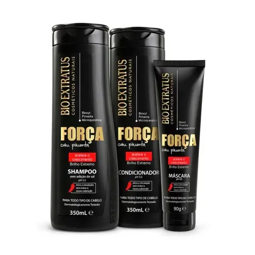 Kit Shampoo Bio Extratus Força 350ml + Condicionador 350ml + Máscara 90g