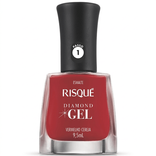 Esmalte Risqué Diamond Gel Cor Vermelho Cereja 9,5ml