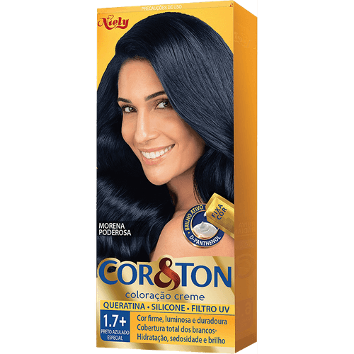 Tintura de Cabelo Cor&Ton Cor 1.7 Preto Azulado Especial 180g