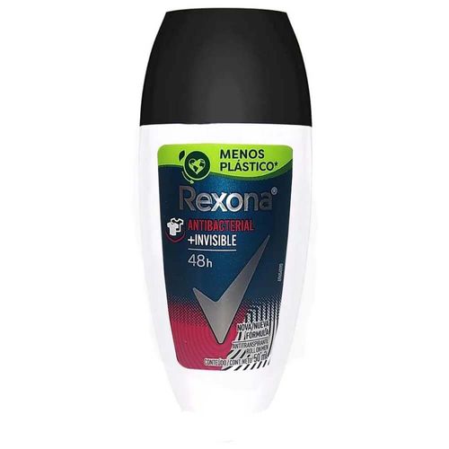 Desodorante Roll-On Masculino Rexona Antibacterial + Invisible 50ml