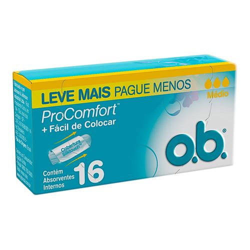 Absorvente Interno O.B. ProComfort Médio 16 Unidades