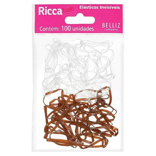 Elástico de Cabelo Ricca Cor Invisível 100 Unidades
