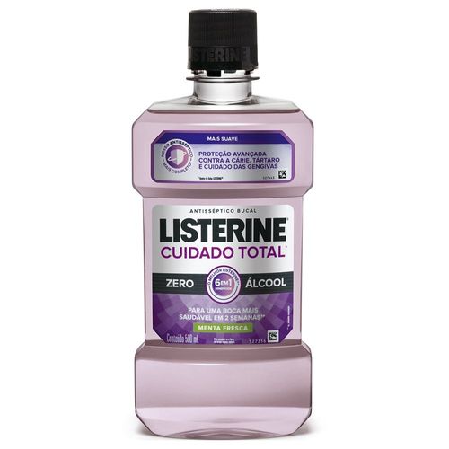 Enxaguante Bucal Listerine Cuidado Total Zero Menta Suave 500ml