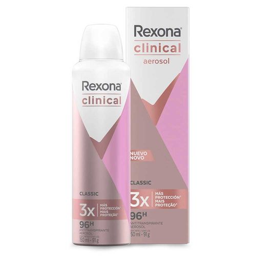 Desodorante Aerosol Masculino Rexona Clinical Classic 91g