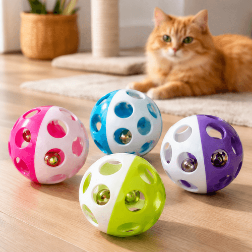 Brinquedo para Gato de Acrílico Bolas com 4 Unidades