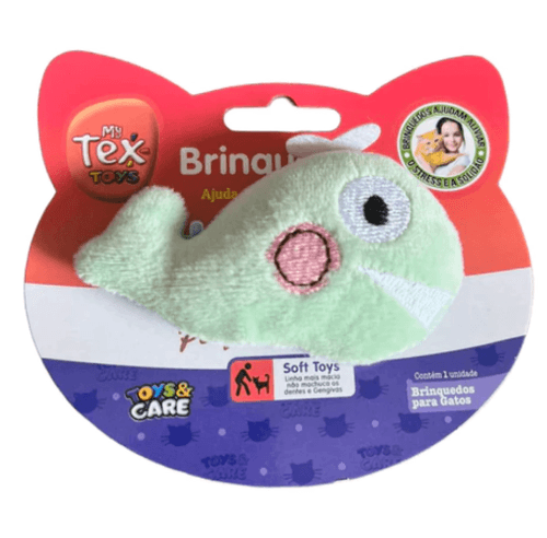 Brinquedo de Pelúcia Baleia Feliz com Catnip 8,5cm
