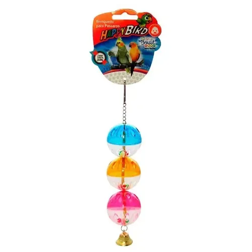 Brinquedo Pássaros Bola Tripla com Sino