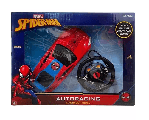 Brinquedo Infantil Carrinho de Controle Remoto Spider-Man Auto Racing