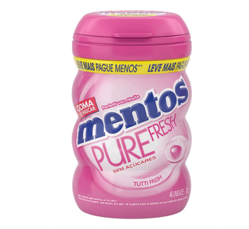 Chiclete Mentos Big Garrafa Pure Fresh Tutti Frutti Sem Açúcar 92g