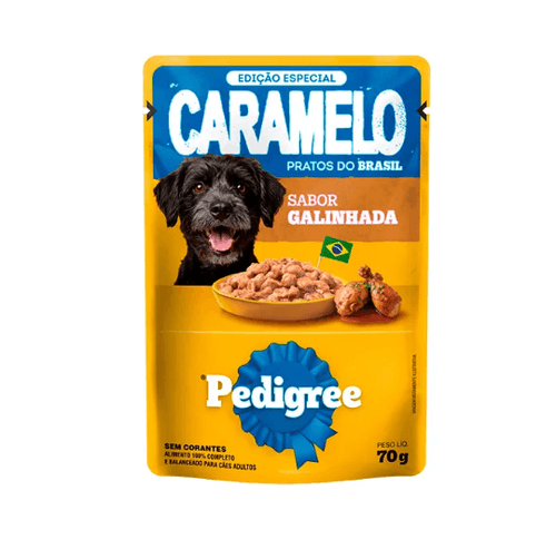 Ração Pedigree Caramelo Sachê Adulto Galinhada 70g