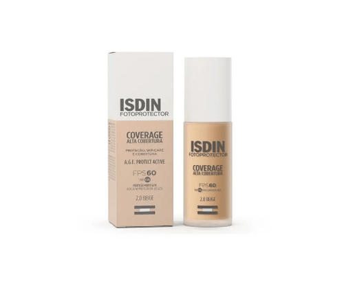Protetor Solar Facial em Loção ISDIN Fotoprotector Coverage Cor 2.0 Beige FPS 60 30g
