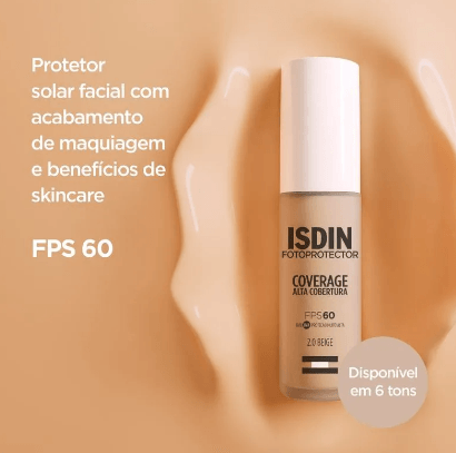 Protetor Solar Facial em Loção ISDIN Fotoprotector Coverage Cor 2.0 Beige FPS 60 30g