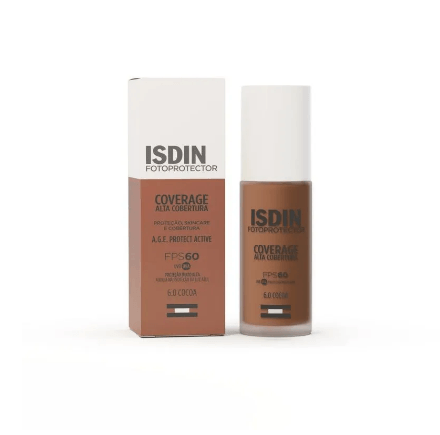 Protetor Solar Facial ISDIN Fotoprotector Coverage Cor 6.0 Cocoa FPS 60 30g