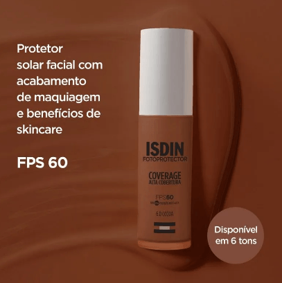 Protetor Solar Facial ISDIN Fotoprotector Coverage Cor 6.0 Cocoa FPS 60 30g