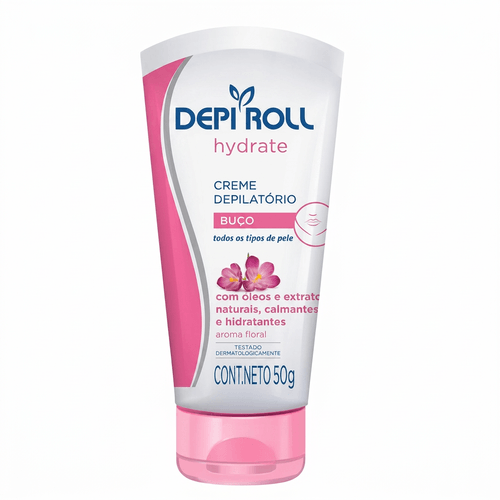 Creme Depilatório Feminino Depi Roll Hydrate Buço Aroma Floral 50g