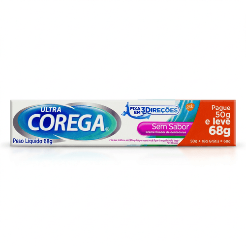 Creme Fixador de Dentadura Corega Ultra Sem Sabor 68g