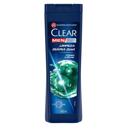 Shampoo Clear Men Limpeza Diária 2 em 1 400ml