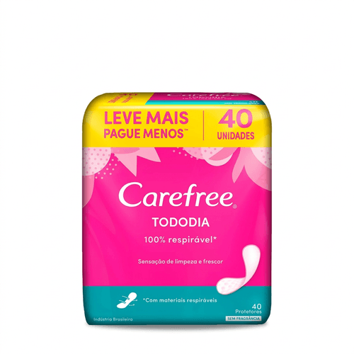 Protetor Diário Carefree Brisa Sem Perfume 40 Unidades